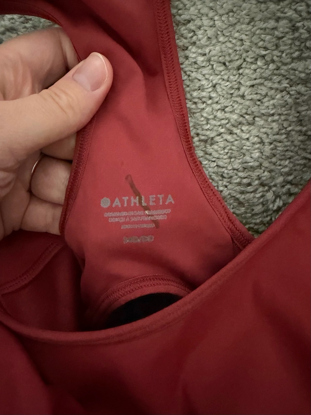 Athleta Deep Red Racerback Performance Sports Bra - Picture 3 of 3